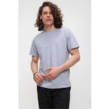 CHUBA Erkek Açık Gri Bisiklet Yaka Regular Fit Basic Pamuklu T-shirt 21s101