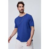 CHUBA Erkek Bisiklet Yaka Loose Fit Pamuklu Ince Triko T-shirt Navy 22sm210