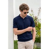 CHUBA Erkek Polo Yaka Düğmeli Kısa Kollu Triko T-Shirt Lacivert 26S2016