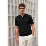 CHUBA Erkek Polo Yaka Düğmeli Kısa Kollu Triko T-Shirt Siyah 26S2016
