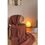 CHUBA HOME Dokulu Tv Battaniyesi - Koltuk Şalı (130cmx170cm) CHOME101 Tarçın