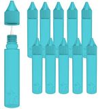 Chubby 30 ml Gorilla LDPE PET Plastik Unicorn Sıkma Şişesi (10 Paket) Damlalık şişe (Şeffaf Mavi) Tekrar Kullanılabilir, Çocuk Dayanıklı Kapak, Kolay Damlama Uçlu Aplikatör Sıkma Damlalıklı Damlalık Şişeler