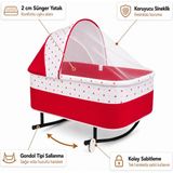 Chubby Baby Yer Beşiği Anadizi Gondol Sallanır Sabitlemeli Sineklikli - Kırmızı