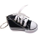 Chucks Tarzı Mini Spor Ayakkabı Anahtarlık ve Çanta Süsü Retro Sneaker - Siyah