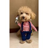 Chucky Bebek Önden Giydirmeli Köpek Kıyafeti Kostümü