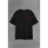 Chucky Charles Lee Ray Oyuncak Bebek Bıçak Sırt Ön Baskılı Oversize Tişört Unisex T-Shirt Siyah