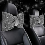 ChuLian 2 adet Bling araba yastıkları, Rhinestones ilmek Bling araba kafalık yastık, araba boyun yastığı sürücü serin dinlenmek boyun desteği, kadınlar için beyaz kristal elmas araba aksesuarları