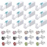 Chumia 12 adet kulak piercing kiti, tek kullanımlık burun piercing tabancası, taşınabilir, delikli küpeli, kendi kendine kulak delme kiti, ev vücut piercing aletleri, 12 adet kulak çivili ile, erkekler ve kadınlar için