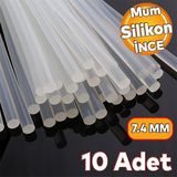 Chunky Frame 10 Adet Dayanıklı ve Kolay Eriyen İnce Sıcak Silikon Tabanca Mum Çubukları