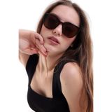 Chunky Frame Bianca Kahverengi Cat Eye Kadın Güneş Gözlüğü