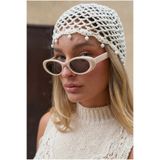 Chunky Frame Egg Krem Cat Eye Vintage Model Oval Ultra Hafif Uv400 Filtreli Güneş Gözlüğü