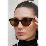 Chunky Frame Melone Cat Eye Uv400 Filtreli Ultra Hafif Kahverengi Güneş Gözlüğü