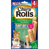 Churu Ciao Kedi Ödülü Tavuk Sargılı ve Ton Balıklı 4 x 10 gr Lezzetli Ödül Stikleri Yetişkin Kediler İçin