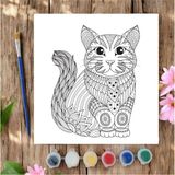 Chve Design 20X20 Tuval Boyama Seti Etkinlik Mandala Kedi Boyama Seti
