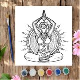 Chve Design 20X20 Tuval Boyama Seti Etkinlik Mandala Meditasyon ve Çakralar Boyama Seti