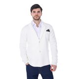 Ciabalù Pamuklu şık yazlık ceket, İtalya'da üretilmiştir, cepli ve el çantalı blazer Slim Fit, krem beyaz, S
