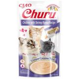 Ciao 4X14 GR Churu Cream Tavuklu ve Karidesli Kedi Kreması