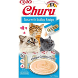 Ciao Churu 14 gr 4'lü Cream Ton Balıklı ve Deniz Taraklı Krema Sıvı Kedi Ödülü