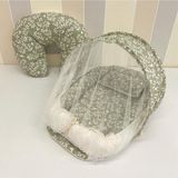 Cibinlikli Babynest Seti - 100% Pamuklu - Yeşil Yapraklar - Standart