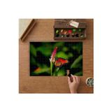 Çiçeğe Konan Güzel Kelebek Tasarımı 240 Parça Ahşap Puzzle Ahşap Kutuda MPY50292