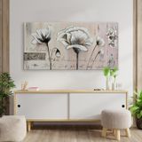 Çiçeğin Doğuşu Yağlı Boya Dokulu Tablo 50X70 Gümüş Çerçeveli