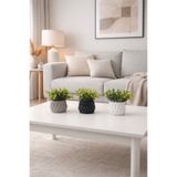 Çiçek 3 renkli modern prizma saksıda yapay bitki şöleni ev raf mutfak banyo ğremium