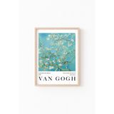 Çiçek Açan Badem Ağacı - Vincent Van Gogh - Ahşap Desenli Çerçeve, Naturel, 50 x 70