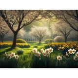 Çiçek Açan Doğa Arka Planı, 200X150CM, Stüdyo Fonu - -