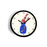 Çiçek Açan Zaman Modern Tasarım Duvar Saati - 30cm - Önü Camlı Siyah Kasa - Sessiz Mekanizma, JH0493S30SKP