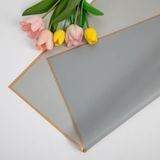 Çiçek Ambalaj Kağıdı - Gri - Altın Kenarlı - Mat Opp 58x58 Cm - 5