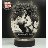 Çiçek Bahçesi Sevgiliye Özel 3d Modelli Gece Lambası (Beyaz)