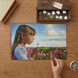 Çiçek Bahçesinde Kız Çocuğu Tasarımı 240 Parça Ahşap Puzzle Ahşap Kutuda MP00647
