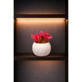 Çiçek Beyaz elips modern dekoratif saksı ve yapay pembe okaliptüs