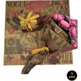 Çiçek Buket Ambalaj Kağıdı - Hediye Paketleme Kağıdı (Genç Aşıklar Serisi) Kraft 55X55CM (5 Adet)