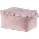Çiçek Desen Baskılı Hurç - Pudra - 30X22X18 cm - 1 Adet - 30x22x18cm