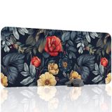Çiçek Desenleri Oyuncu Gaming Mouse Pad Kauçuk Kaymaz Taban Mousepad (V5, 90x40 XXL)