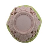 Çiçek Desenli Yuvarlak Tablo Şeklinde Silikon Pasta ve Seker Hamuru Kalibi 13x14,5x2,5 cm