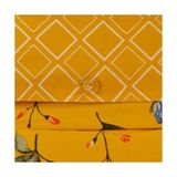 Çiçek DESENLI%100 Pamuk Nevresim Takımı, Koyu Sarı, Size (Nevresim: 240X220 cm / 2 Adet Yastık Kılıfı: 50X70 Cm/çarşaf: 260X280 Cm)