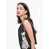 Çiçek Detaylı Küpe Gold K2686209_076