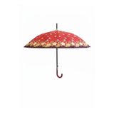 Çiçek detaylı,renkli 1. Sınıf Kalite Baston Tip Rüzgar Korumalı Metal 16 Telli Siyah Gövdeli şemsiye P359S7424