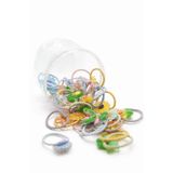 Çiçek Figürlü Renkli Saç Lastiği Seti, Twisted Rope Bantlı, Kız Çocukları için, Plastik Kavanozda