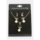 Çiçek İnci Zirkon Taşlı Set Kolye 92637