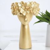 Çiçek Kız Saksı Büyük Boy, Gold