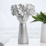 Çiçek Kız Saksı Büyük Boy, Silver
