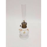 Çiçek Motifli Antika Opal Cam Gaz Lambası 033