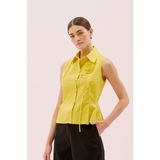 Çiçek Motifli Kolsuz Peplum Gömlek Sarı Y2513532_009 - 38