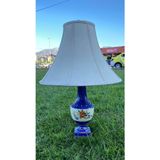 Çiçek Motifli Porselen Abajur 57 Cm