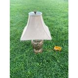 Çiçek Motifli Porselen Abajur 65 Cm
