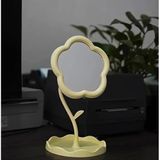 Çiçek Şekilli Makyaj Aynası Plastik Çerçeve 20 cm | Yüksek Çözünürlüklü Cam, Ayarlanabilir Braket, Taşınabilir Tasarım, Cilalı Yüzey, Elektriksiz Kullanım