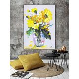 Çiçek Soyut El Yapımı Yağlı Boya Tablo 65x84cm